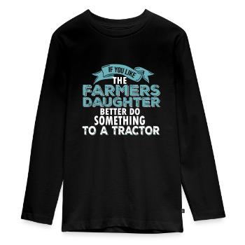 Agriculteurs fille agriculteur fille trekker - T-shirt manches longues Premium Ado - noir - Devant - AI Model Kid Female (0cm)