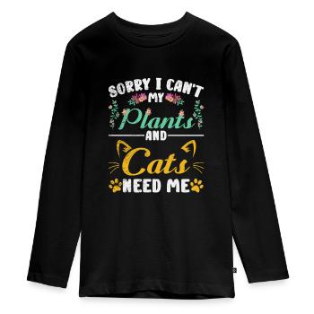 Gartenarbeit Botanische Pflanzen Liebenswertes - Teenager Premium Bio Langarmshirt - Schwarz - Vorne - AI Model Kid Female (0cm)