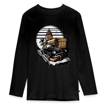 Havana Cuba Capitol Gift - Teenager Premium Organic Long Sleeve Shirt - black - Front - AI Model Kid Female (0cm)