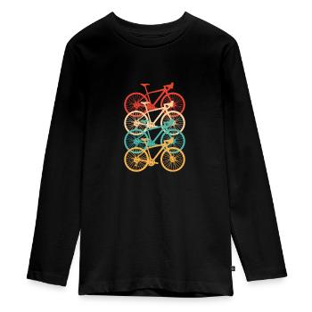 Vélo de course - T-shirt manches longues Premium Ado - noir - Devant - AI Model Kid Female (0cm)