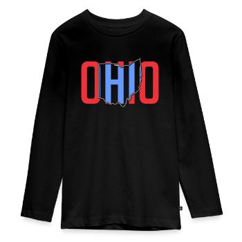 Ohio Cleveland Amérique Cincinnati Ohio State - T-shirt manches longues Premium Ado - noir - Devant - AI Model Kid Female (0cm)