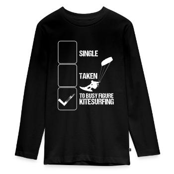 Kitesurfer Kiteboarding Windsurfer Kitesurf - Teenager Premium Bio Langarmshirt - Schwarz - Vorne - AI Model Kid Female (0cm)