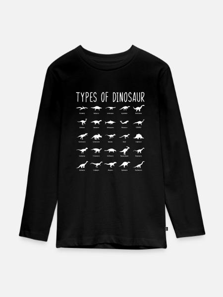 Dinosaurier - Teenager Premium Bio Langarmshirt - Schwarz