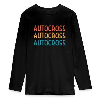 Autocross Motorsport - Teenager Premium Organic Long Sleeve Shirt - black - Front - AI Model Kid Female (0cm)