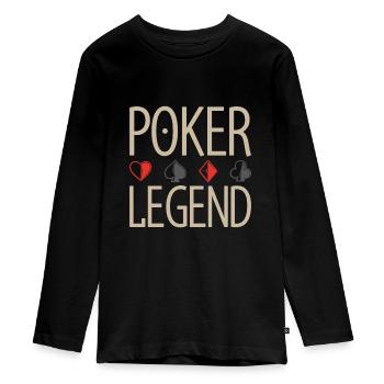 Poker legend Geschenk Kartenspiel Spielkarte - Teenager Premium Bio Langarmshirt - Schwarz - Vorne - AI Model Kid Female (0cm)
