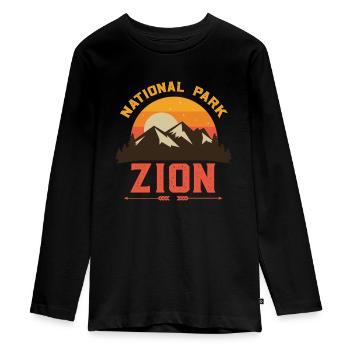Parc national de Zion - T-shirt manches longues Premium Ado - noir - Devant - AI Model Kid Female (0cm)