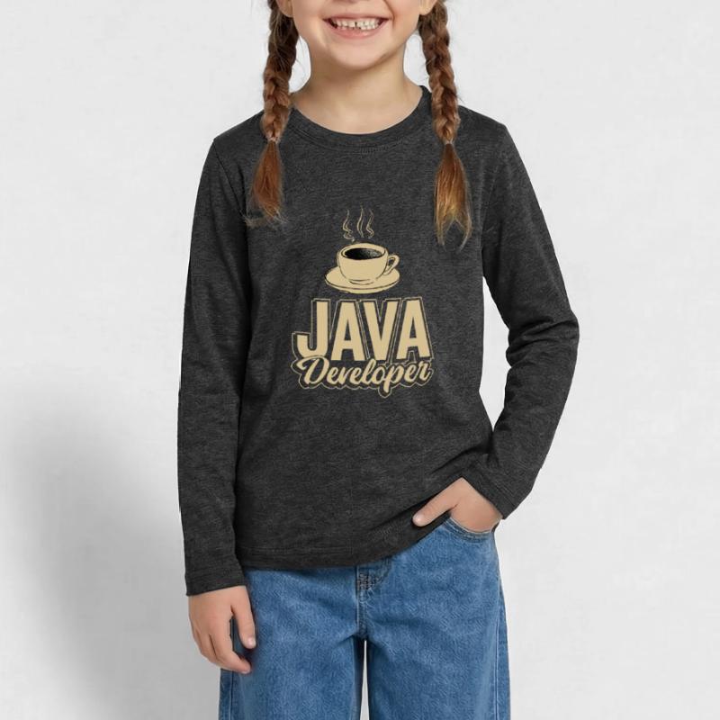 Java Developer Coffee Kaffee Teenager Premium Bio Langarmshirt
