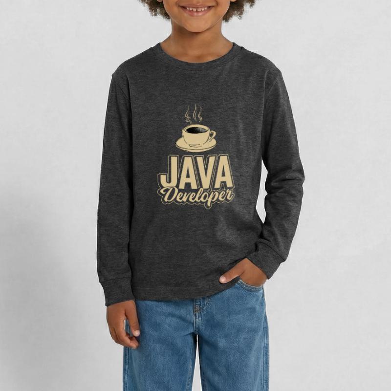 Java Developer Coffee Kaffee Teenager Premium Bio Langarmshirt