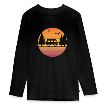 Camper Camping Camper Cadeau Campeur - T-shirt manches longues Premium Ado - noir - Devant - AI Model Kid Female (0cm)