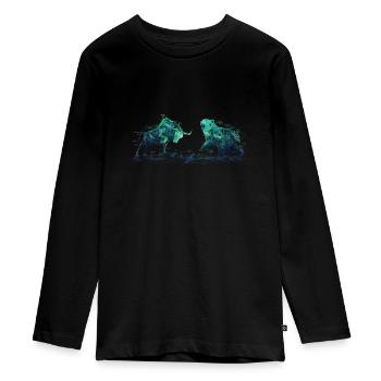 Actionnaire Bulle Ours Börse DAX Actions Trader - T-shirt manches longues Premium Ado - noir - Devant - AI Model Kid Female (0cm)