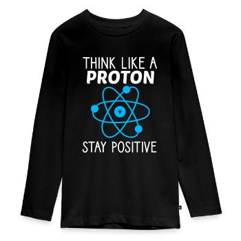 Think like a Proton Stay Positive physicien Sort - T-shirt manches longues Premium Ado - noir - Devant - AI Model Kid Female (0cm)