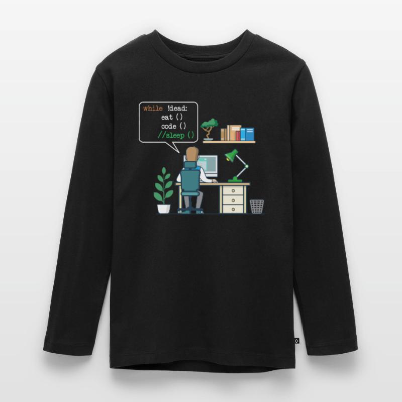 Eat Code Sleep | Funny Coder Programmer Teenager Premium Organic Long Sleeve Shirt