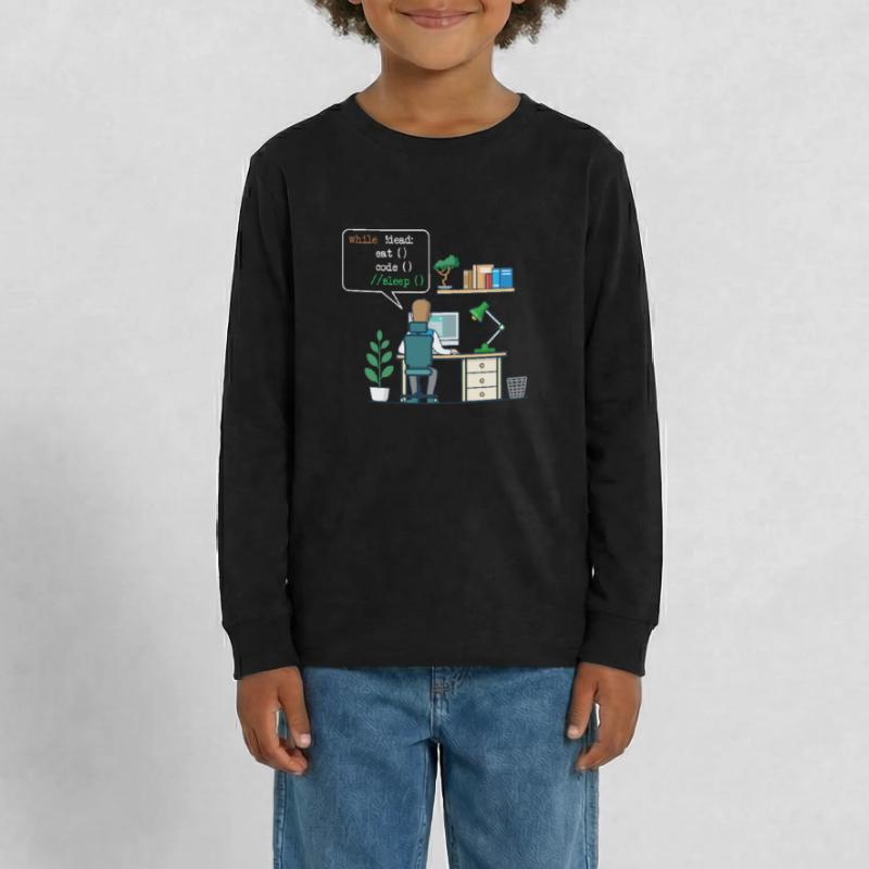 Eat Code Sleep | Funny Coder Programmer Teenager Premium Organic Long Sleeve Shirt