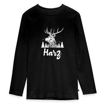 Harz Brocken Torfhaus Niedersachsen Geschenk - Teenager Premium Bio Langarmshirt - Schwarz - Vorne - AI Model Kid Female (0cm)