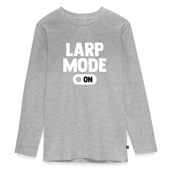 Larp-Modus - Teenager Premium Bio Langarmshirt - Grau meliert - Vorne