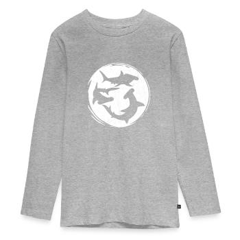 Tête de marteau - T-shirt manches longues Premium Ado - gris chiné - Devant