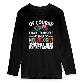 Neurologist Brain Surgery Brain Scan - Teenager Premium Organic Long Sleeve Shirt - black - Front - AI Model Kid Female (0cm)