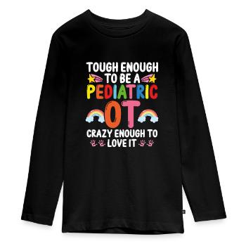 Occupational Therapist Occupational Assistant - Teenager Premium Organic Long Sleeve Shirt - black - Front - AI Model Kid Female (0cm)