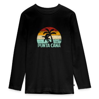Punta Cana République dominicaine - T-shirt manches longues Premium Ado - noir - Devant - AI Model Kid Female (0cm)