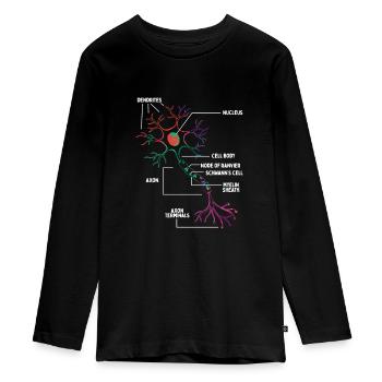 Neuron Neurologist Neursorgeon Brain Scan - Teenager Premium Organic Long Sleeve Shirt - black - Front - AI Model Kid Female (0cm)