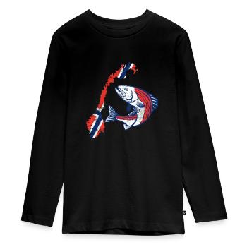 Voyage de pêche Pêche en Norvège - T-shirt manches longues Premium Ado - noir - Devant - AI Model Kid Female (0cm)