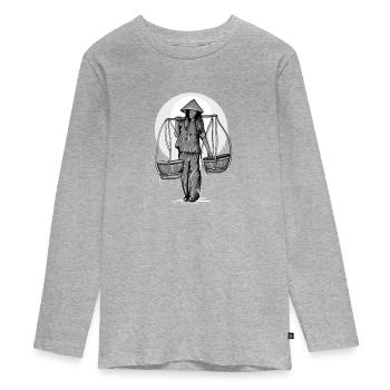Vietnam I Saigon Scooter Pho Bo Motif de voyage pour - T-shirt manches longues Premium Ado - gris chiné - Devant
