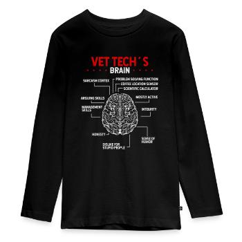 Veterinarian Vet Tech Stethoscope Charm Vet Tech - Teenager Premium Bio Langarmshirt - Schwarz - Vorne - AI Model Kid Female (0cm)