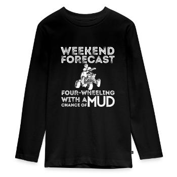 Wochenend-Vorhersage Vierrad-Chance auf Schlamm - Teenager Premium Bio Langarmshirt - Schwarz - Vorne - AI Model Kid Female (0cm)