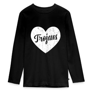 Trojans Schulsport Fan Teamgeist Maskottchen - Teenager Premium Bio Langarmshirt - Schwarz - Vorne - AI Model Kid Female (0cm)