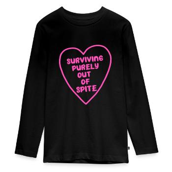 Überleben rein aus Trotz Kleidung - Teenager Premium Bio Langarmshirt - Schwarz - Vorne - AI Model Kid Female (0cm)