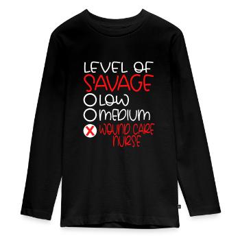 Wound Care Nurse Funny - Teenager Premium Organic Long Sleeve Shirt - black - Front - AI Model Kid Female (0cm)