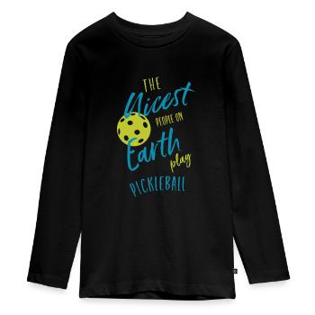 Lustiger Pickleball-Satz, Freundschaften, Pickleball - Teenager Premium Bio Langarmshirt - Schwarz - Vorne - AI Model Kid Female (0cm)