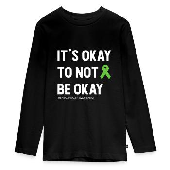 Bewusstsein für psychische Gesundheit bei Depressionen - Teenager Premium Bio Langarmshirt - Schwarz - Vorne - AI Model Kid Female (0cm)