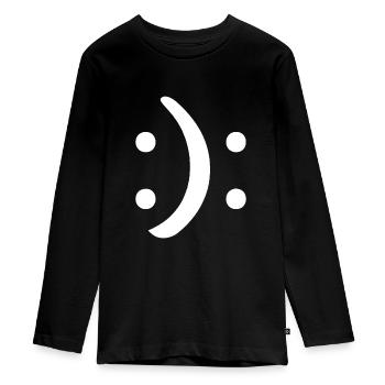 Bipolares Bewusstsein Glückliches trauriges Gesicht Psychische Gesundheit - Teenager Premium Bio Langarmshirt - Schwarz - Vorne - AI Model Kid Female (0cm)