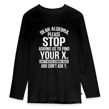 Complicated Math Apparel - Awesome Funny Algebra - Teenager Premium Organic Long Sleeve Shirt - black - Front - AI Model Kid Female (0cm)