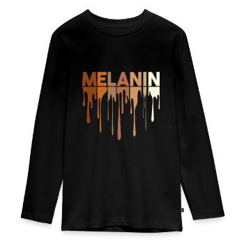 I AM BLACK HISTORY African American Pride History - Teenager Premium Organic Long Sleeve Shirt - black - Front - AI Model Kid Female (0cm)