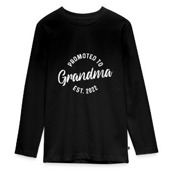 Promoted To Grandma 2022, Promoted To Grandma - Teenager Premium Organic Long Sleeve Shirt - black - Front - AI Model Kid Female (0cm)