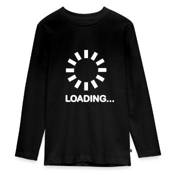 Loading bar - Teenager Premium Organic Long Sleeve Shirt - black - Front - AI Model Kid Female (0cm)