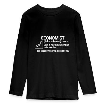 Lustiger Ökonom Definition Wirtschaft Wissenschaft Geschenk - Teenager Premium Bio Langarmshirt - Schwarz - Vorne - AI Model Kid Female (0cm)