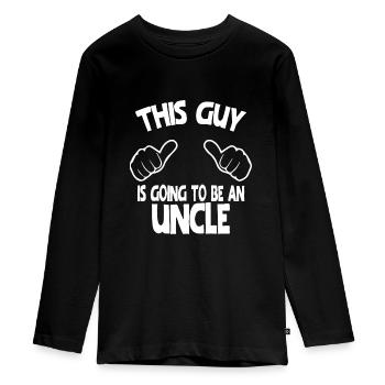 Dieser Typ wird ein Onkel sein - Teenager Premium Bio Langarmshirt - Schwarz - Vorne - AI Model Kid Female (0cm)