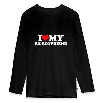 Ich liebe meinen Ex-Freund - Teenager Premium Bio Langarmshirt - Schwarz - Vorne - AI Model Kid Female (0cm)