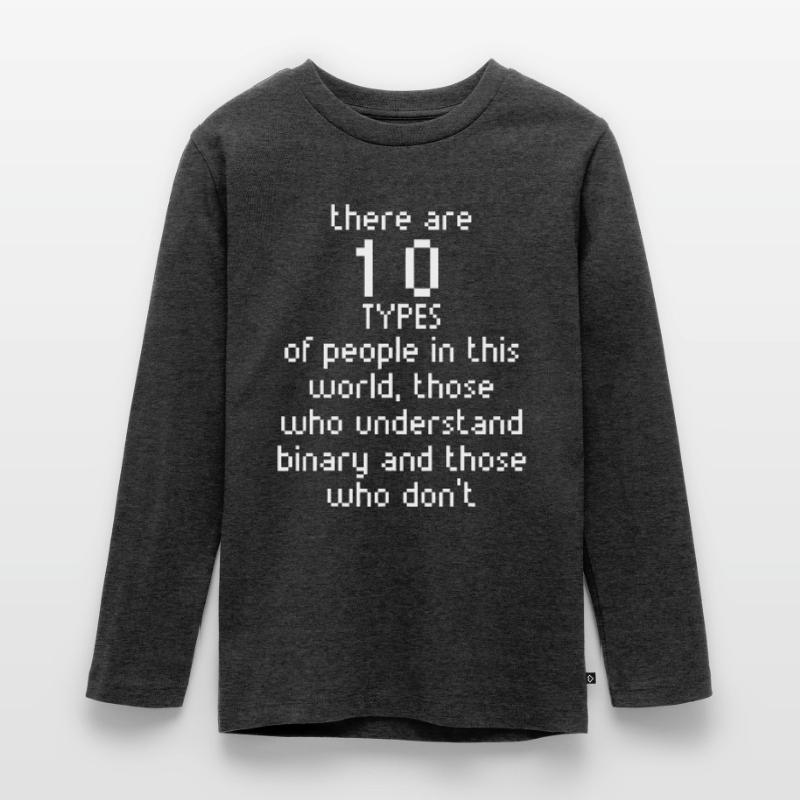 Math Binary Code Programmer Fun Gift for Geeks Teenager Premium Organic Long Sleeve Shirt