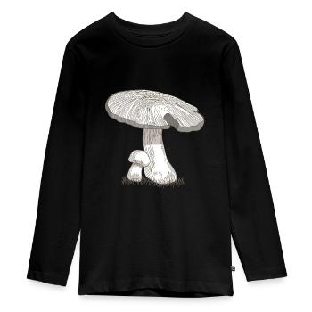 Champignons Science - Forêt de dons de biologie - T-shirt manches longues Premium Ado - noir - Devant - AI Model Kid Female (0cm)