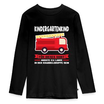Kindergarten Feuerwehr Kita-Kind Geschenk - Teenager Premium Bio Langarmshirt - Schwarz - Vorne - AI Model Kid Female (0cm)