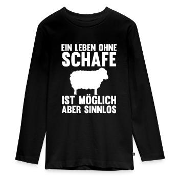 Schaf Landwirt Schafe Geschenk - Teenager Premium Bio Langarmshirt - Schwarz - Vorne - AI Model Kid Female (0cm)