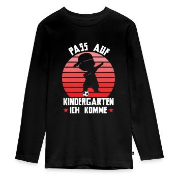 Kindergartenanfang Kindergarten Kindergartenkind G - Teenager Premium Bio Langarmshirt - Schwarz - Vorne - AI Model Kid Female (0cm)