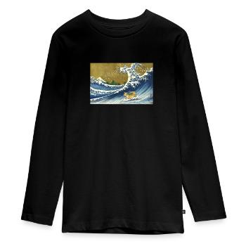 Leopardgecko - Teenager Premium Bio Langarmshirt - Schwarz - Vorne - AI Model Kid Female (0cm)