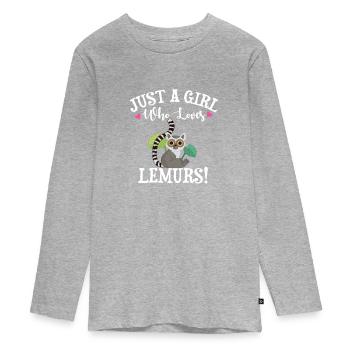 Maki - T-shirt manches longues Premium Ado - gris chiné - Devant