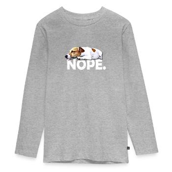 Jack Russell - Teenager Premium Organic Long Sleeve Shirt - heather grey - Front