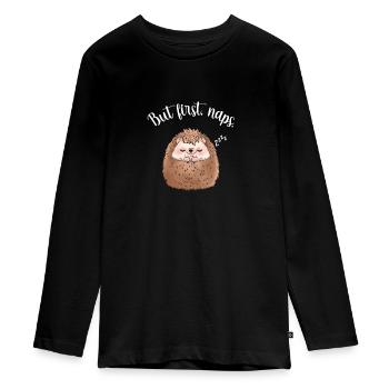Igel - Teenager Premium Bio Langarmshirt - Schwarz - Vorne - AI Model Kid Female (0cm)